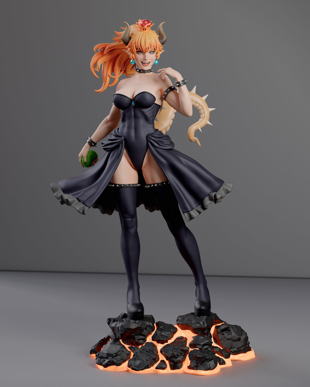 Bowsette Figur !!!BEMALT!!! -Fan Art-3D Druck- Maßstab 1:6