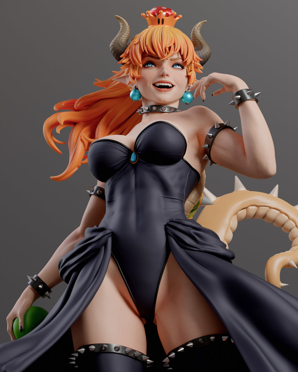 Bowsette Figur !!!BEMALT!!! -Fan Art-3D Druck- Maßstab 1:6
