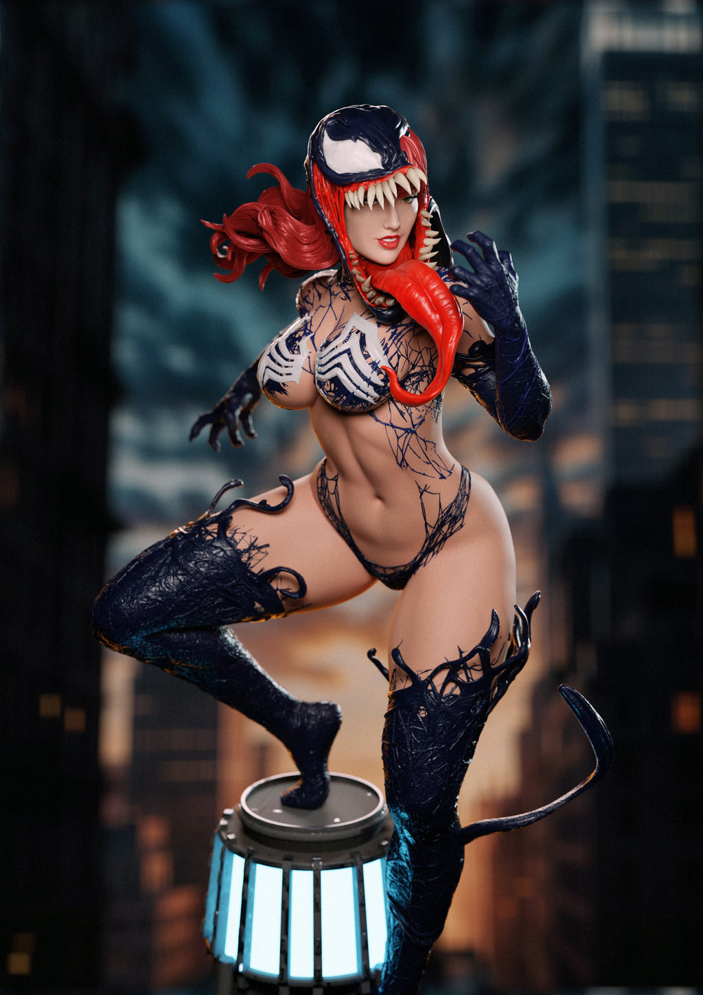 MJ Venomized Figur !!!BEMALT!!! -Fan Art-3D Druck- Maßstab 1:6