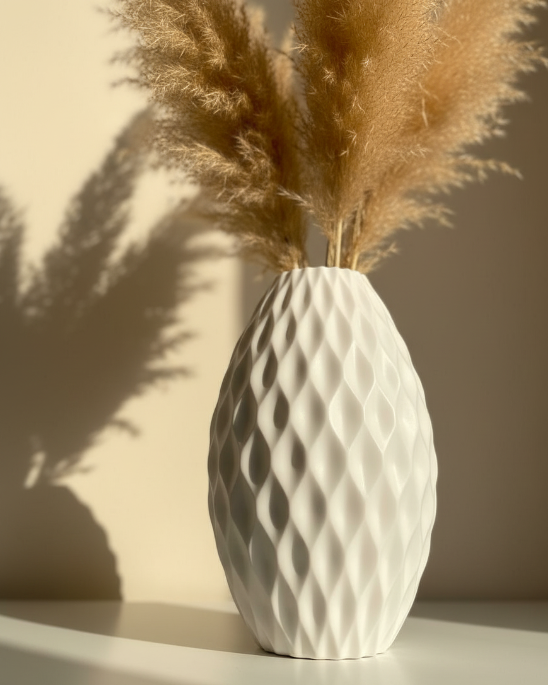 AERO VASE – Deko-Vase für Trockenblumen (3D-Druck, strukturiert)