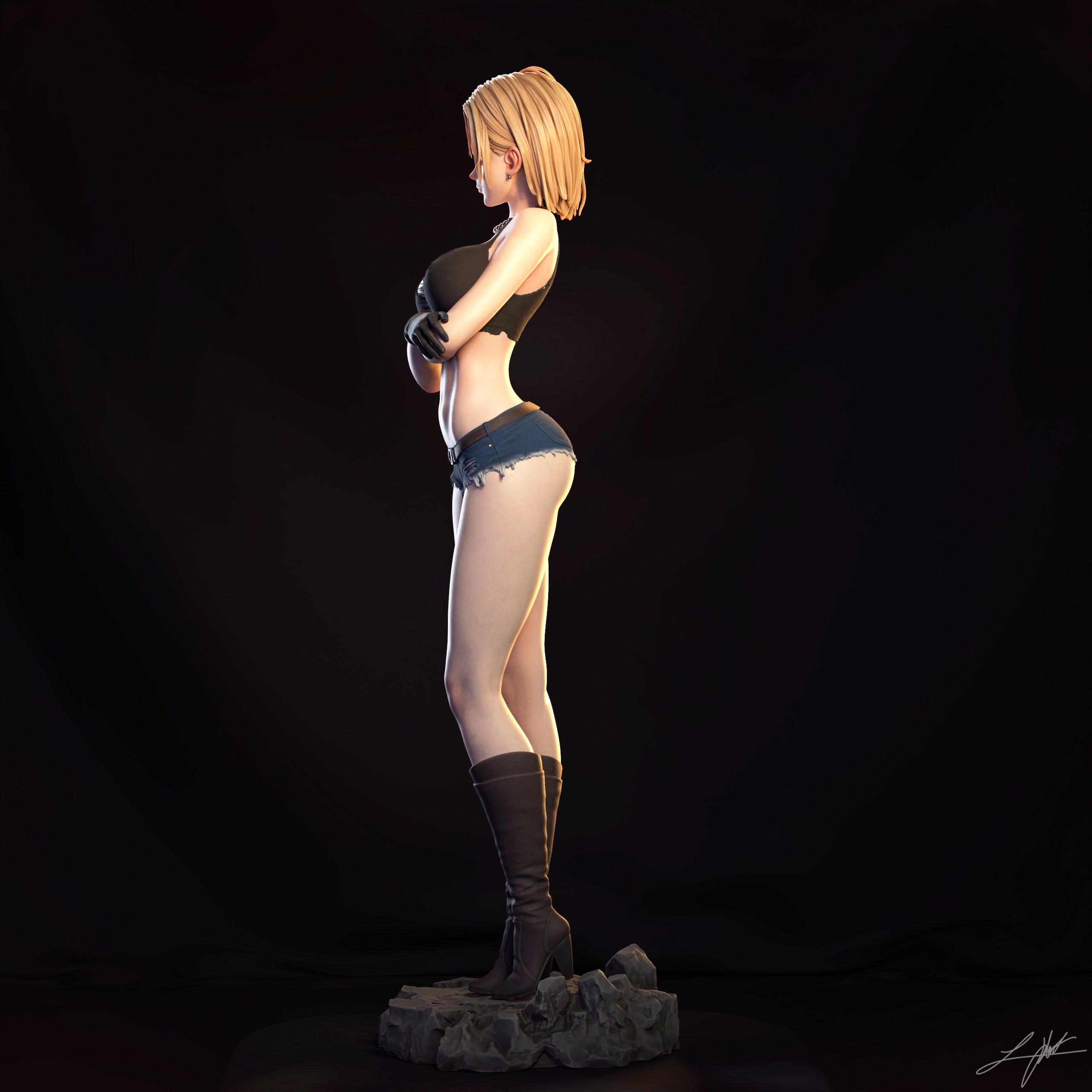 Android 18 Figur !!!BEMALT!!! -Fan Art-3D Druck- Maßstab 1:6