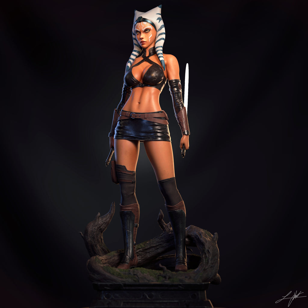 Ahsoka Tano Figur BEMALT -Fan Art-3D Druck- Maßstab 1:6