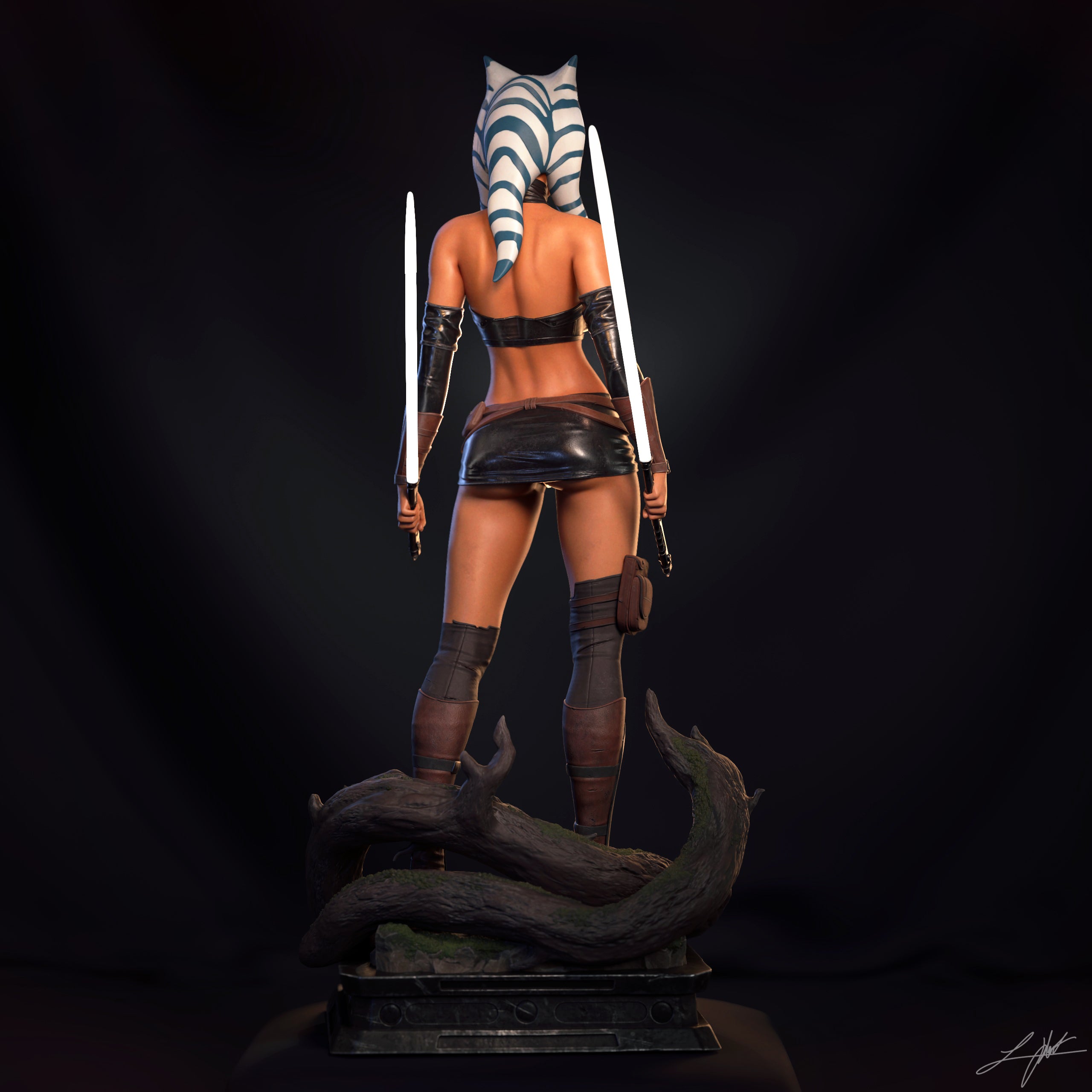 Ahsoka Tano Figur BEMALT -Fan Art-3D Druck- Maßstab 1:6