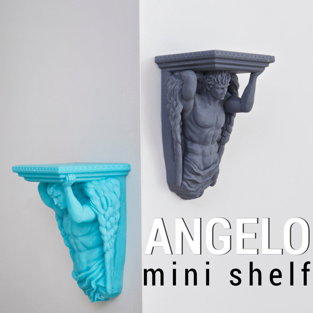 ANGELO – Mini-Wandkonsole (3D-Druck, dekorativer Engel-Konsolträger)