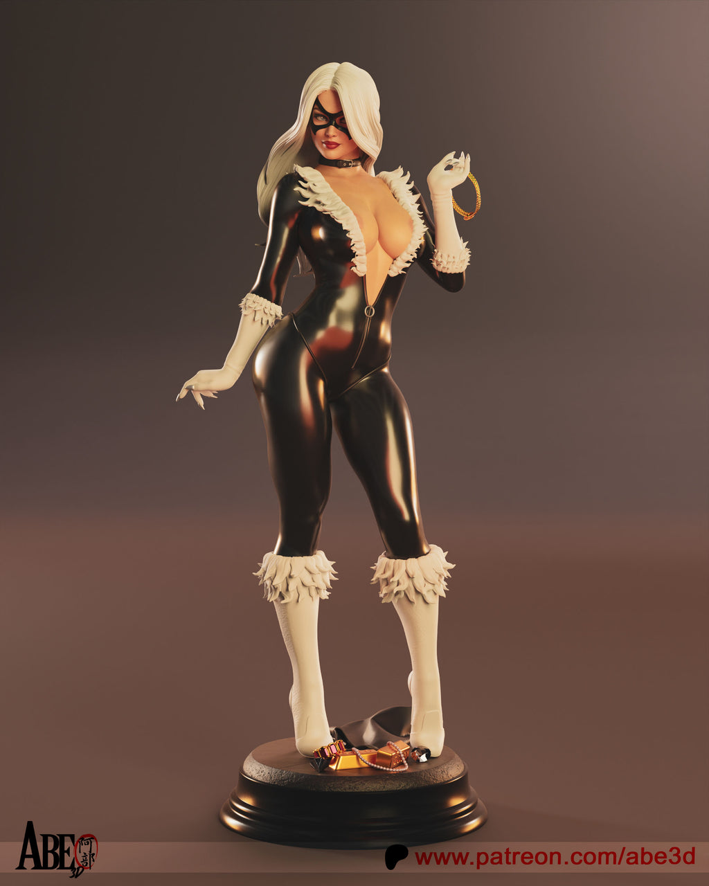 Black Cat Figur BEMALT -Fan Art-3D Druck- Maßstab 1:6