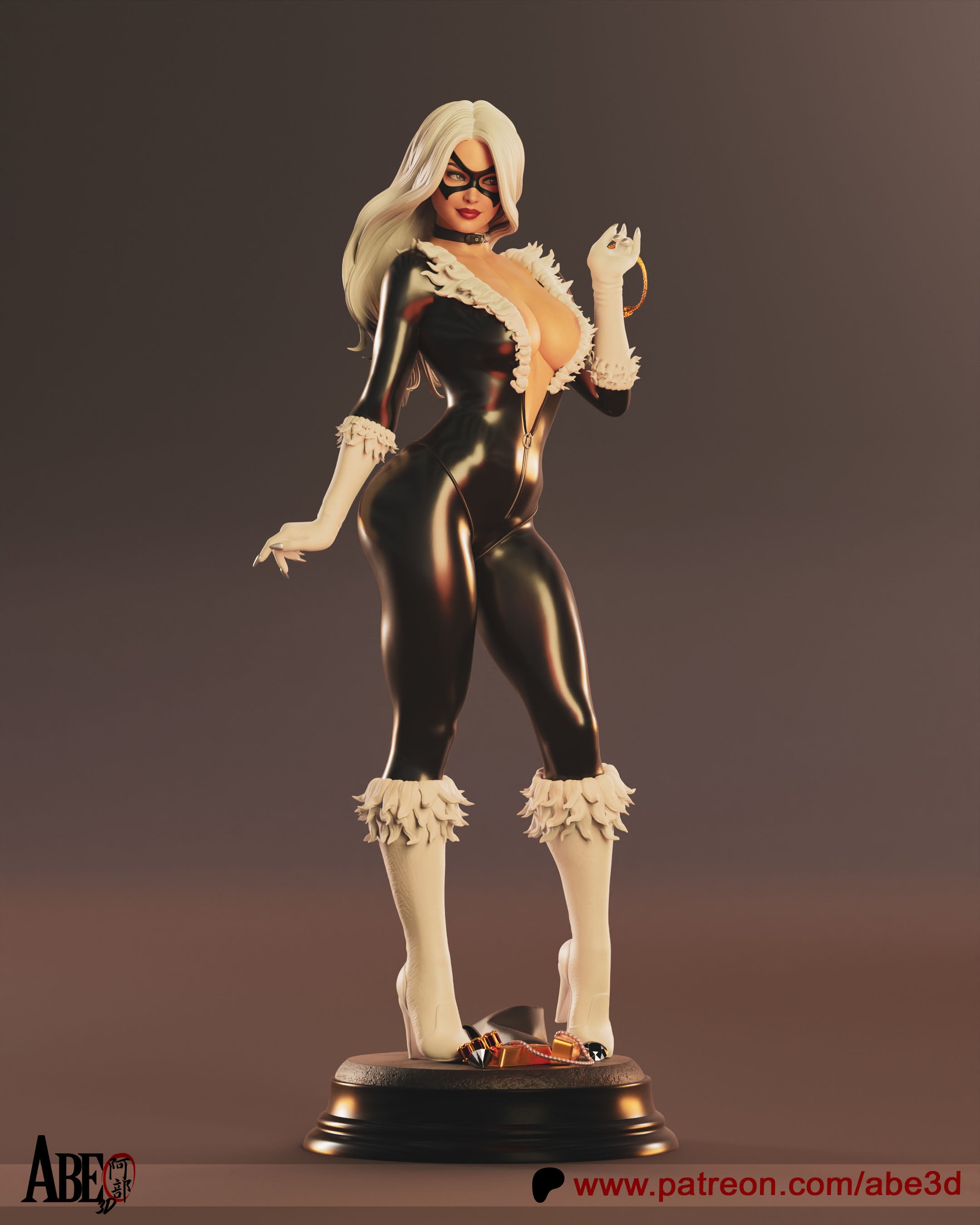 Black Cat Figur BEMALT -Fan Art-3D Druck- Maßstab 1:6