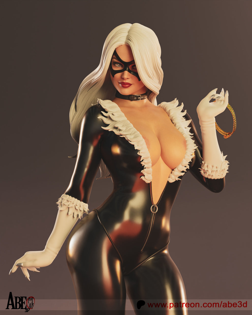 Black Cat Figur BEMALT -Fan Art-3D Druck- Maßstab 1:6