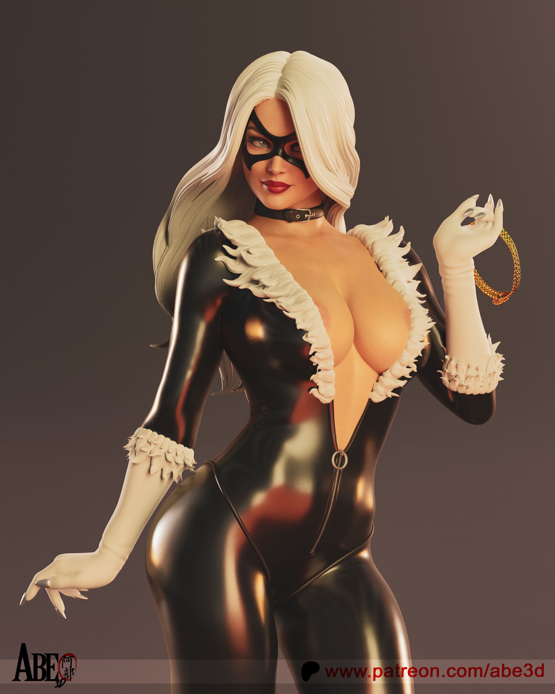 Black Cat Figur BEMALT -Fan Art-3D Druck- Maßstab 1:6