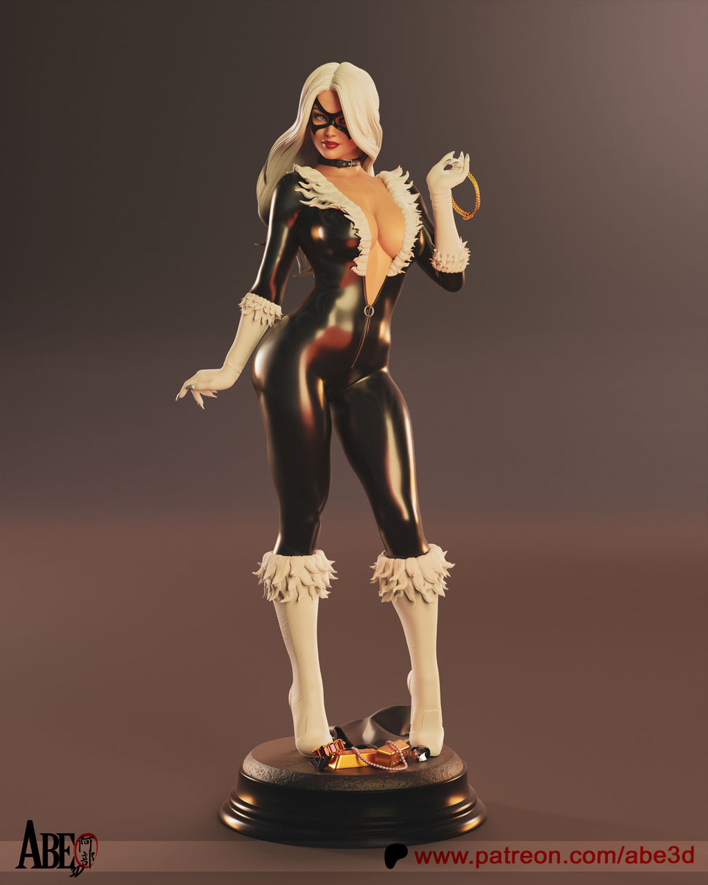 Black Cat Figur BEMALT -Fan Art-3D Druck- Maßstab 1:6