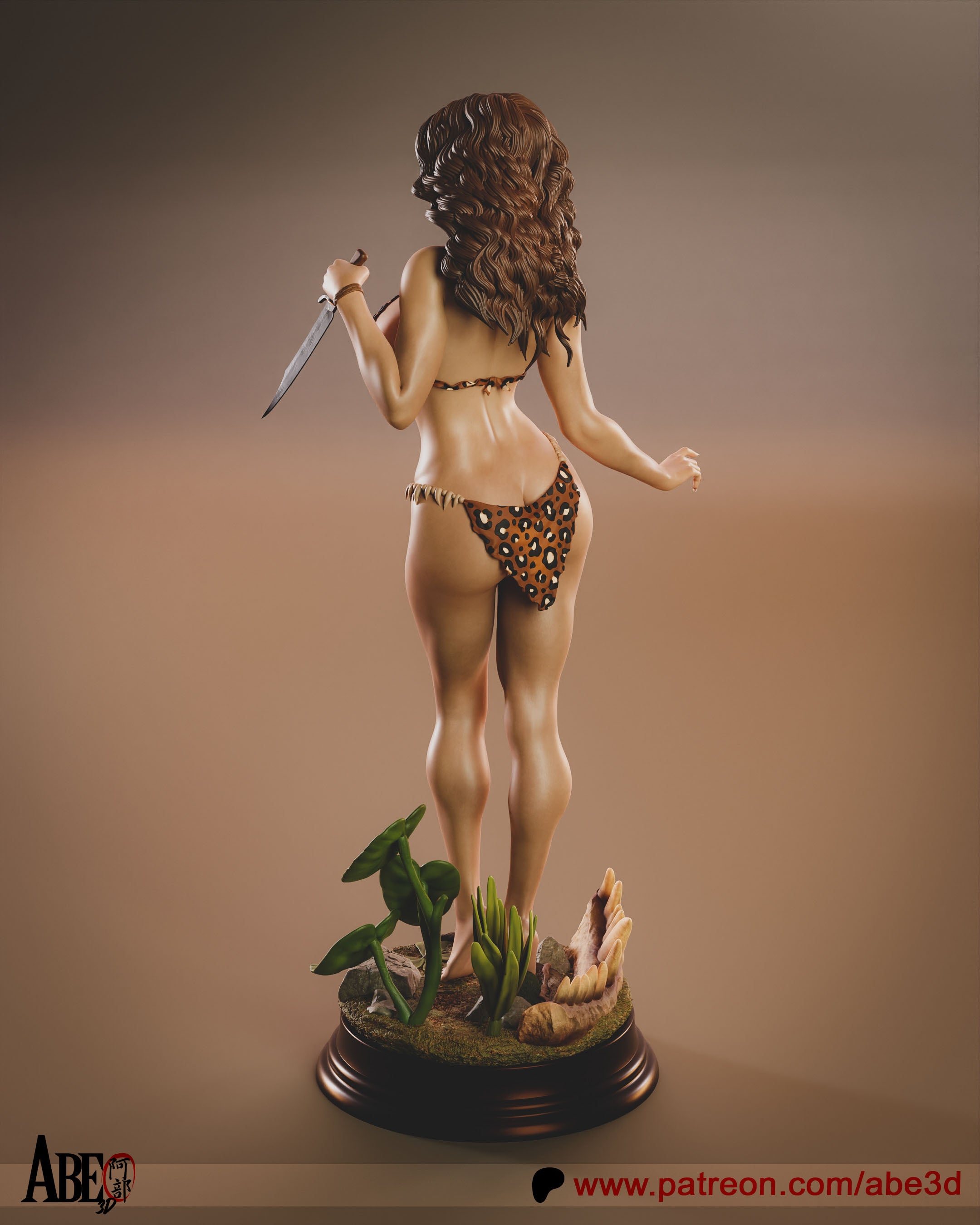 Cavewoman Figur !!!BEMALT!!! -Fan Art-3D Druck- Maßstab 1:6