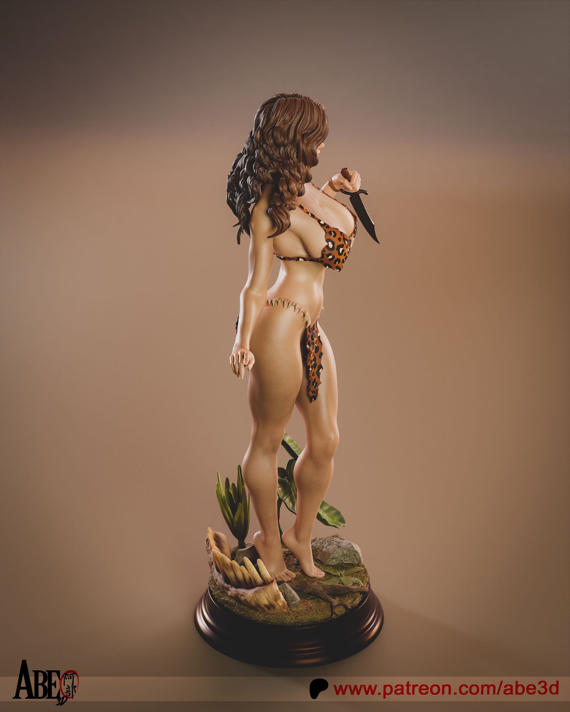 Cavewoman Figur !!!BEMALT!!! -Fan Art-3D Druck- Maßstab 1:6