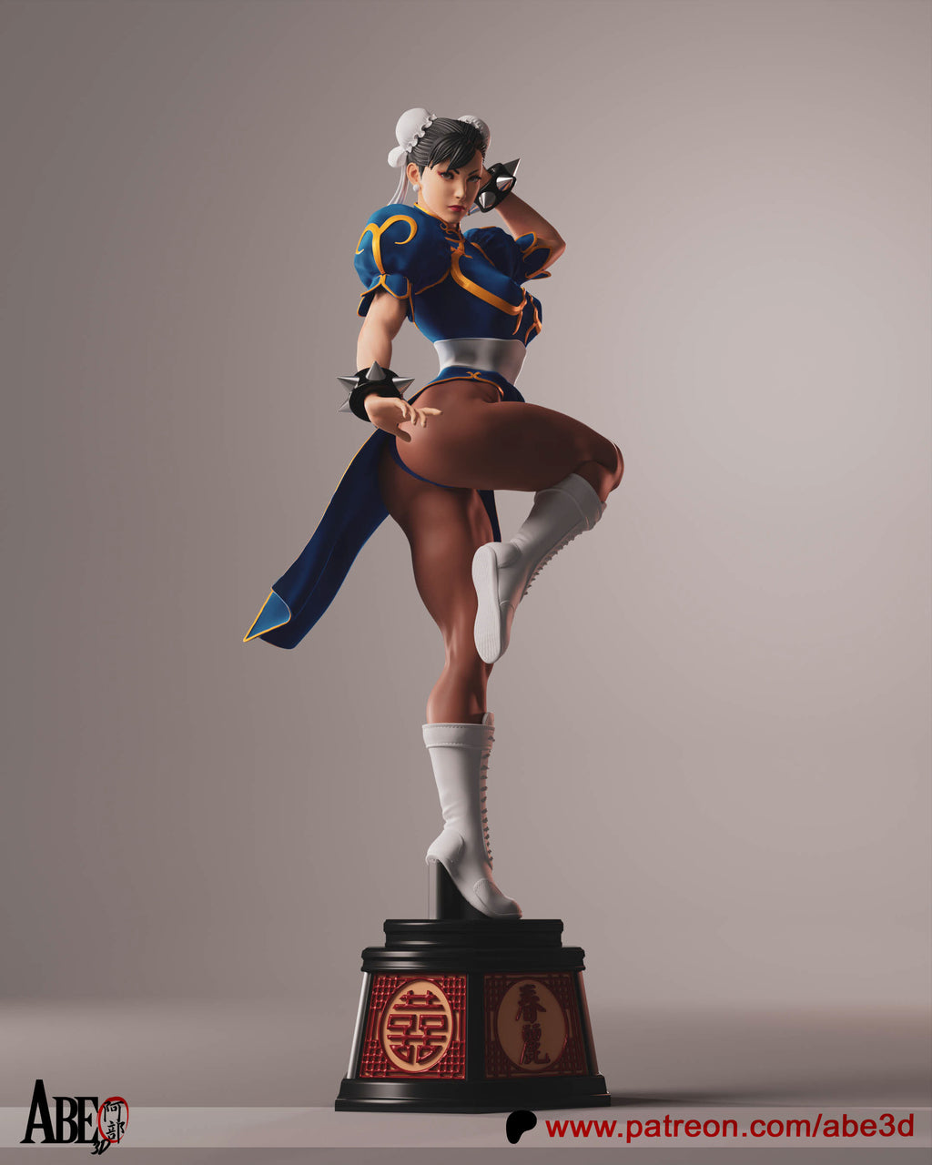 Chun- Li Figur !!!BEMALT!!!-Fan Art-3D Druck-Maßstab 1:6