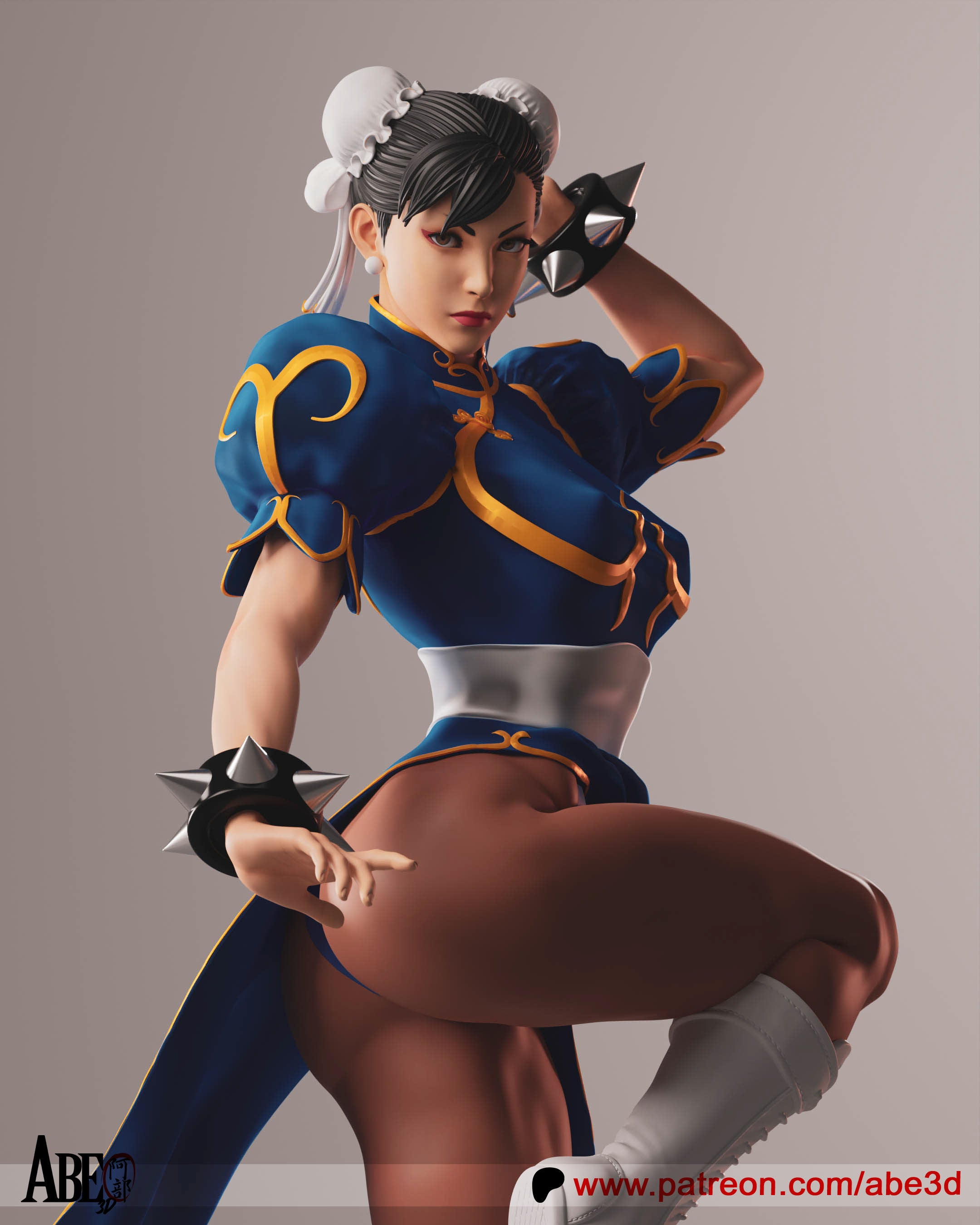 Chun- Li Figur !!!BEMALT!!!-Fan Art-3D Druck-Maßstab 1:6
