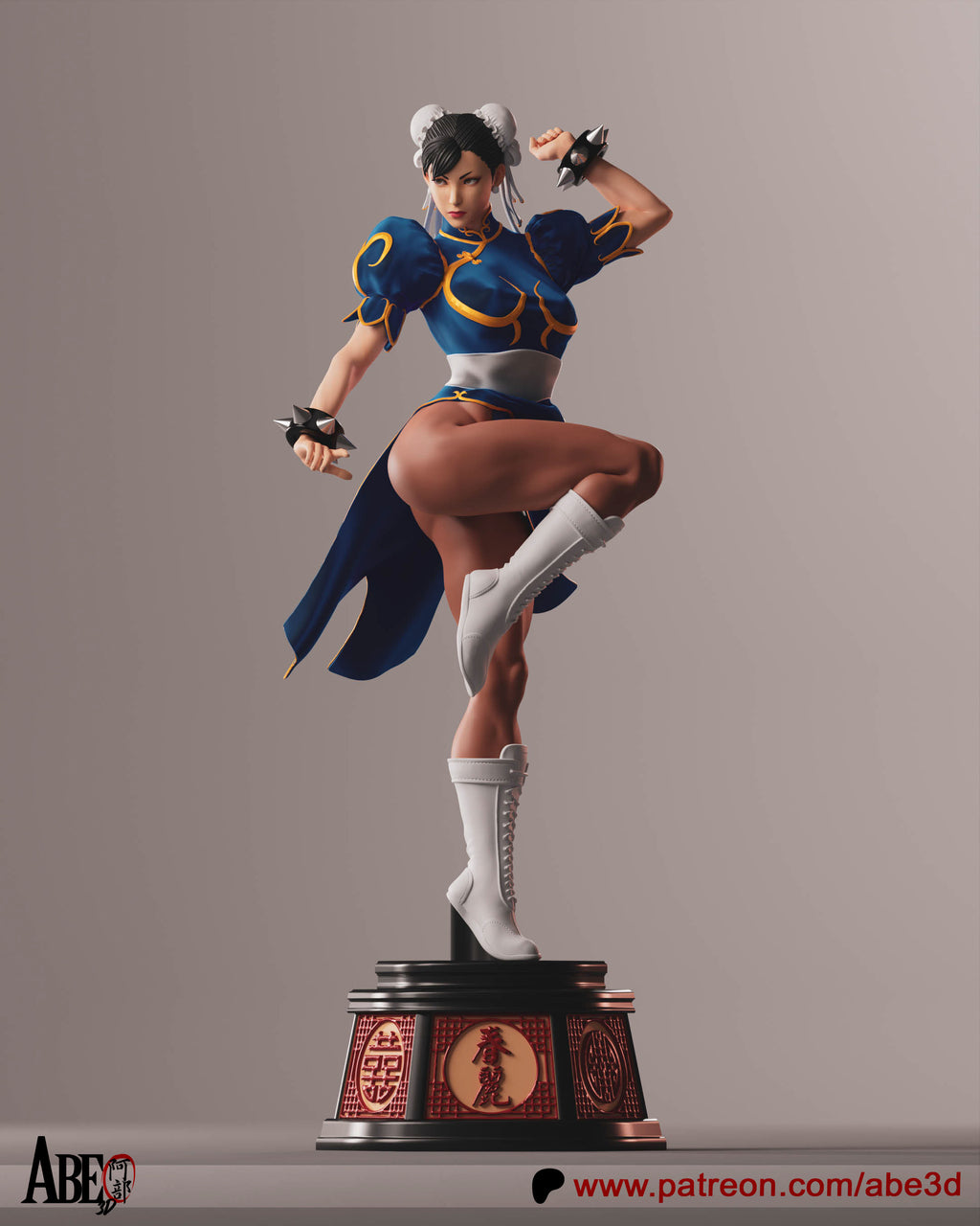 Chun- Li Figur !!!BEMALT!!!-Fan Art-3D Druck-Maßstab 1:6
