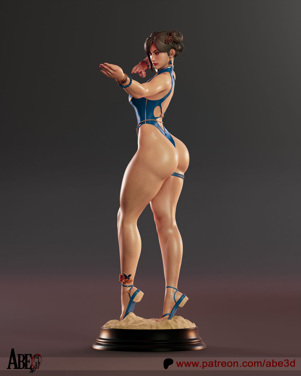 Chun Li SF6 Figur !!!BEMALT!!! -Fan Art-3D Druck- Maßstab 1:6