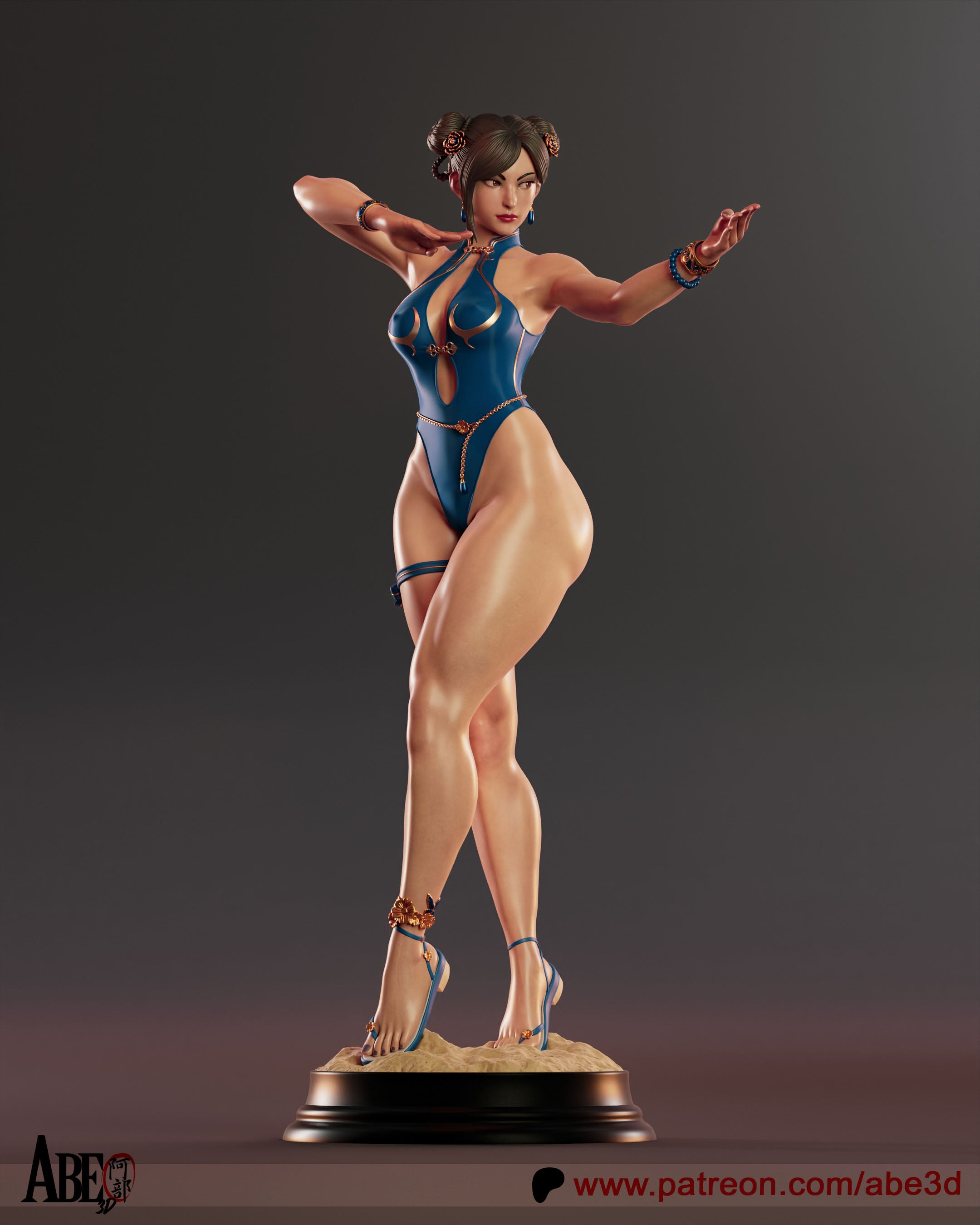Chun Li SF6 Figur !!!BEMALT!!! -Fan Art-3D Druck- Maßstab 1:6