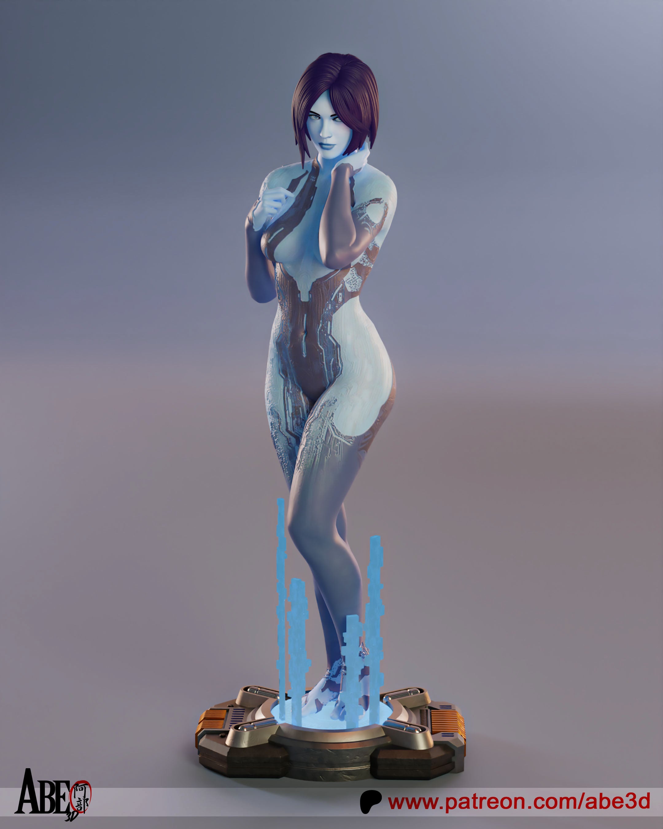 Cortana Figur !!!BEMALT!!! -Fan Art-3D Druck- Maßstab 1:6