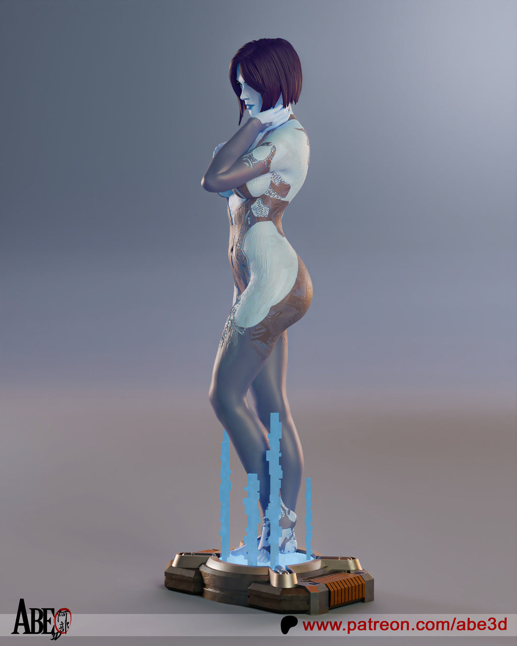Cortana Figur !!!BEMALT!!! -Fan Art-3D Druck- Maßstab 1:6