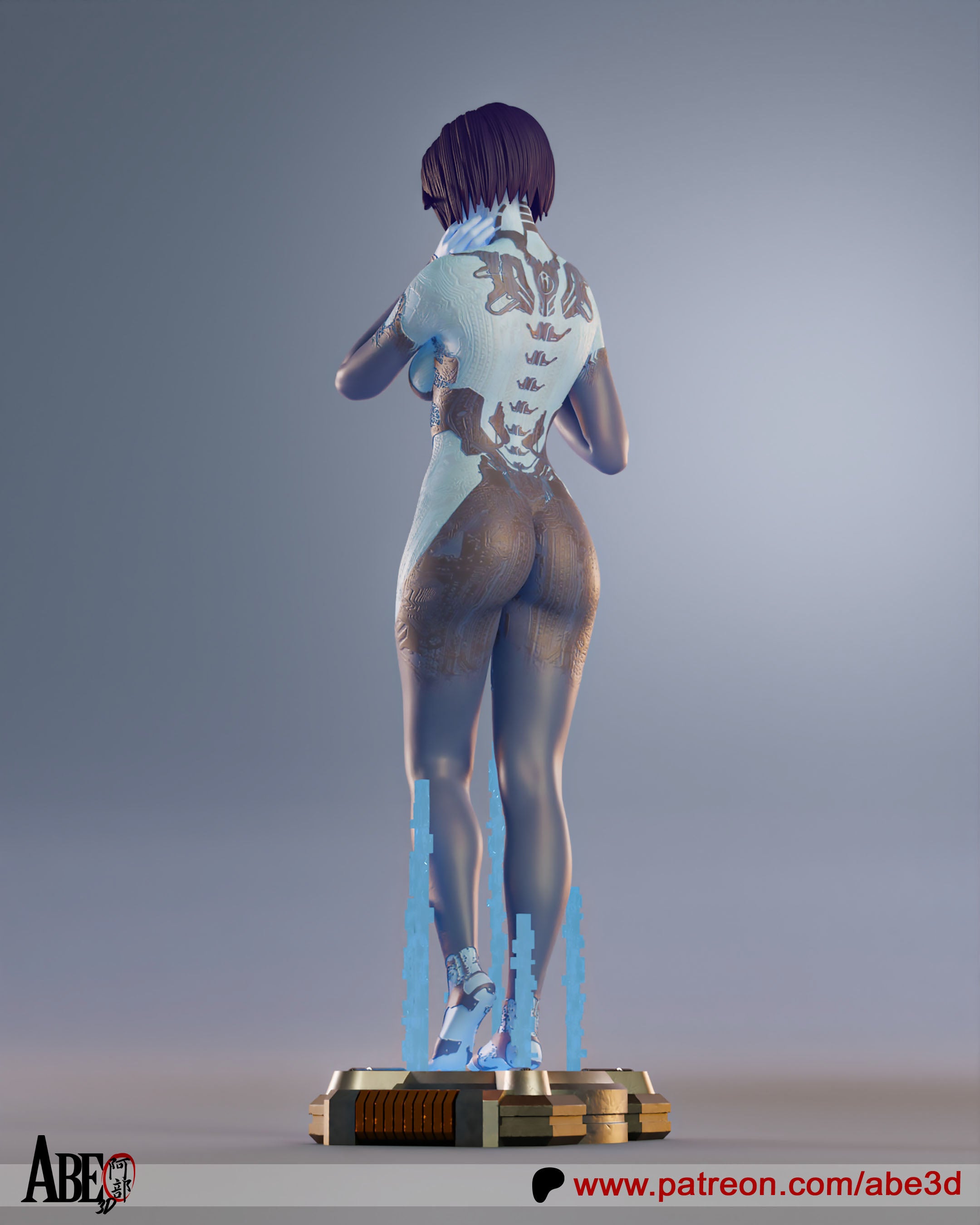 Cortana Figur !!!BEMALT!!! -Fan Art-3D Druck- Maßstab 1:6