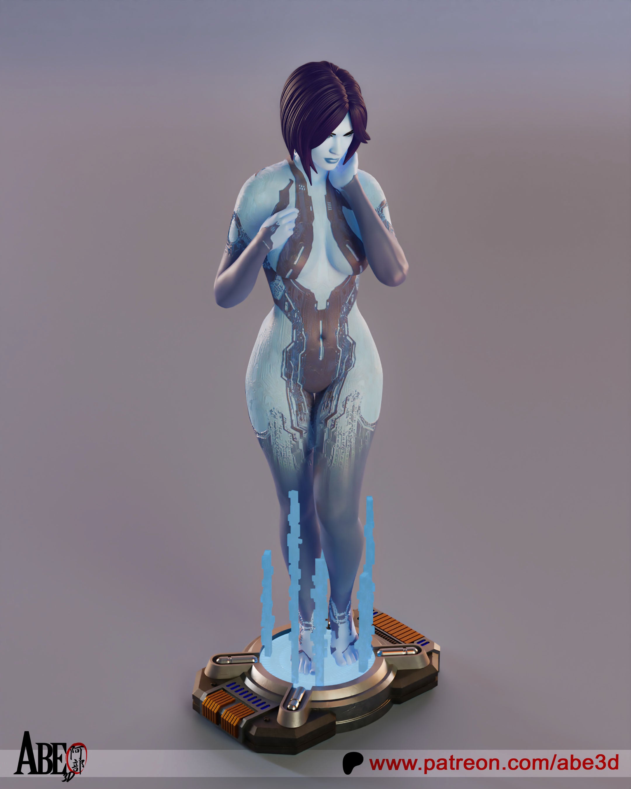 Cortana Figur !!!BEMALT!!! -Fan Art-3D Druck- Maßstab 1:6