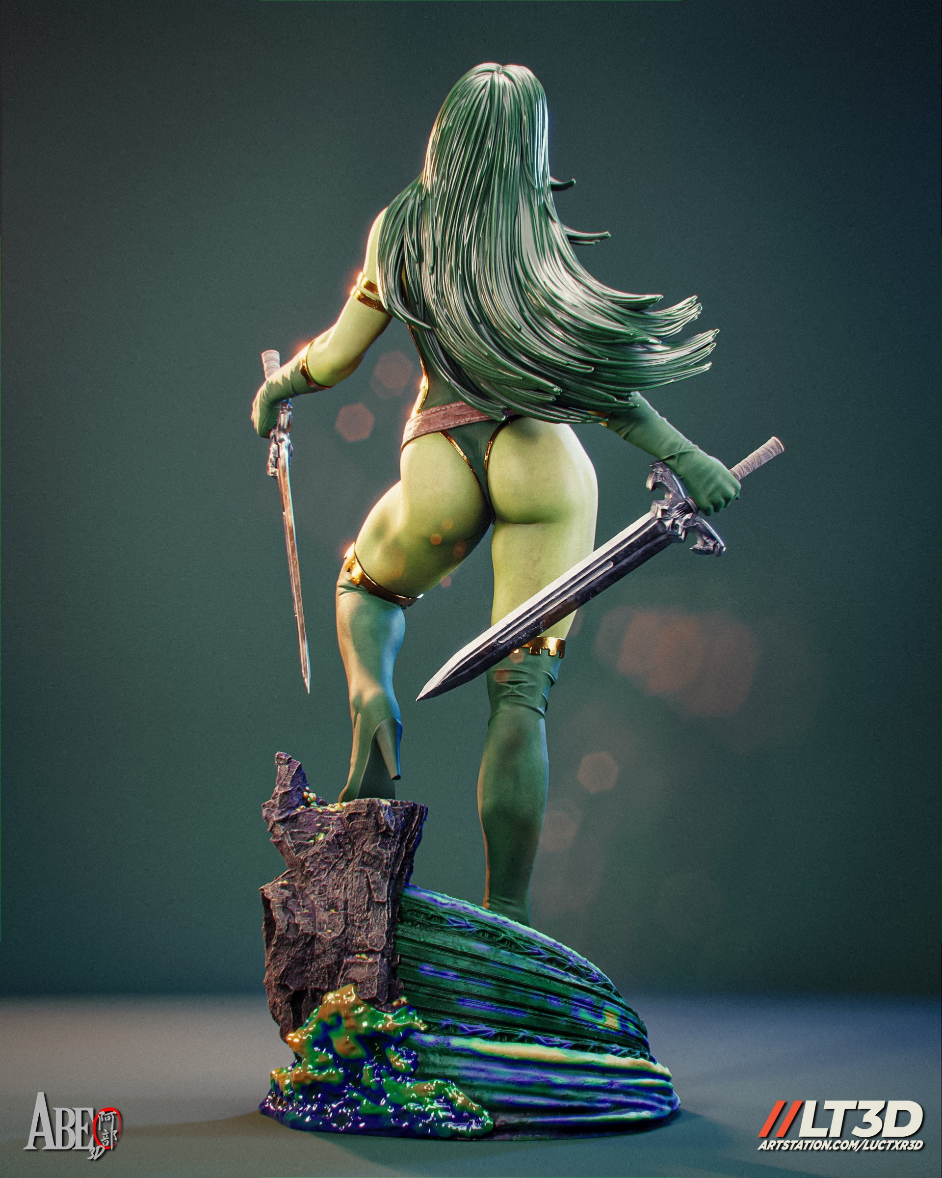 Gamora Figur !!!BEMALT!!! -Fan Art-3D Druck- Maßstab 1:6