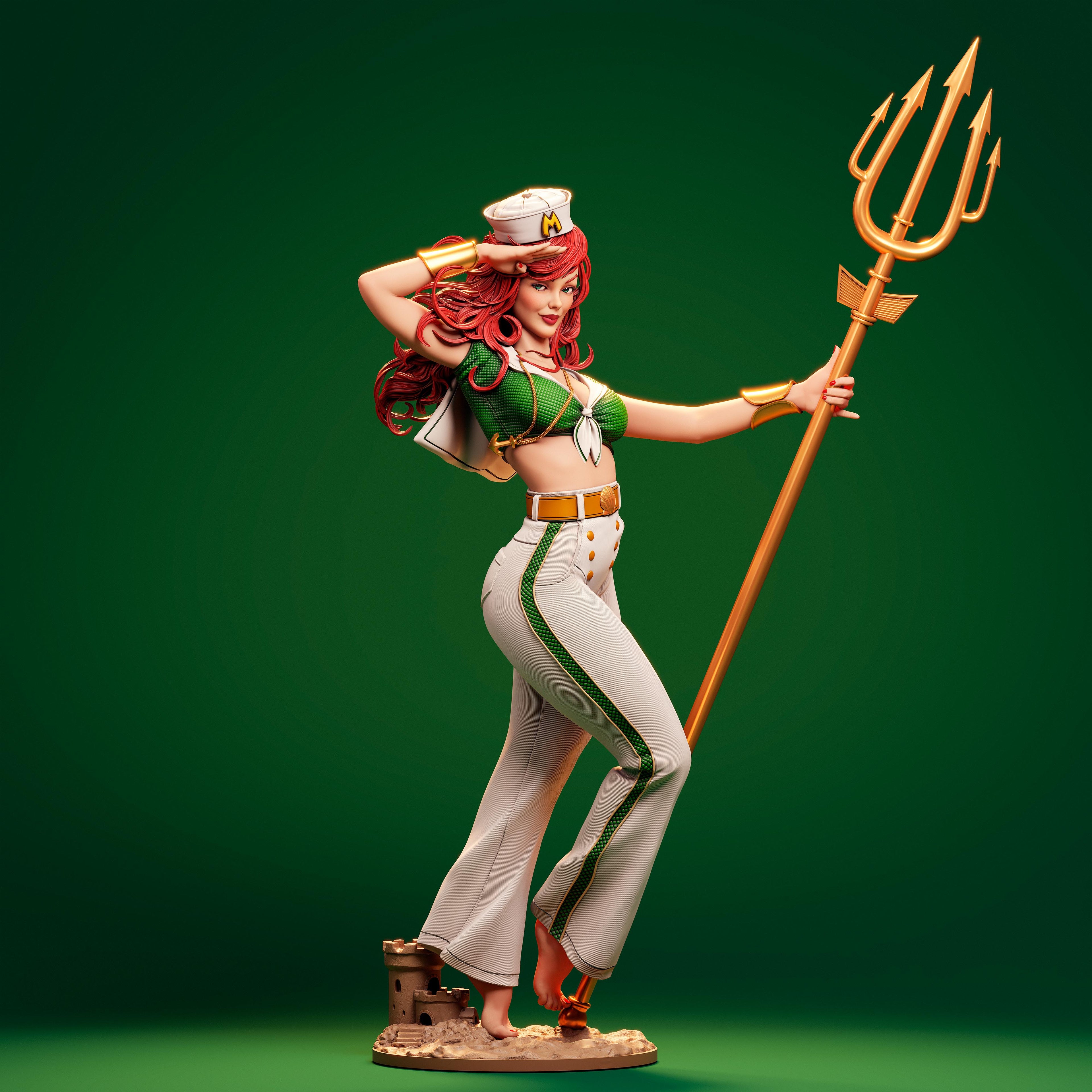 Mera Bombshell Figur !!!BEMALT!!! -Fan Art-3D Druck- Maßstab 1:6
