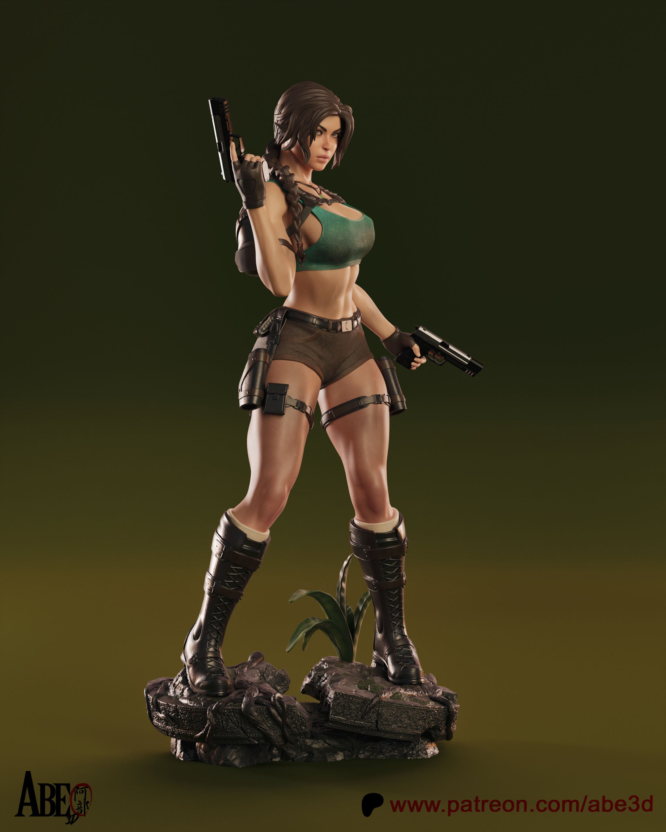 Lara Croft Figur !!!BEMALT!!! -Fan Art-3D Druck- Maßstab 1:6