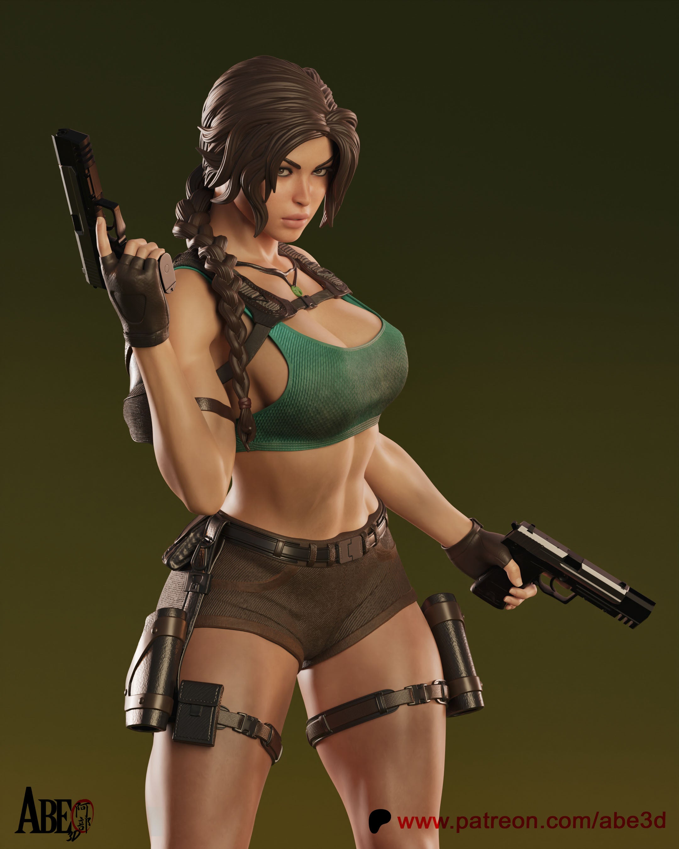 Lara Croft Figur !!!BEMALT!!! -Fan Art-3D Druck- Maßstab 1:6