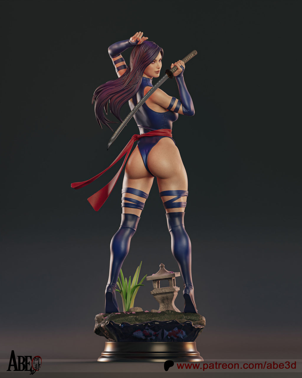 Psylocke Figur !!!BEMALT!!! -Fan Art-3D Druck- Maßstab 1:6