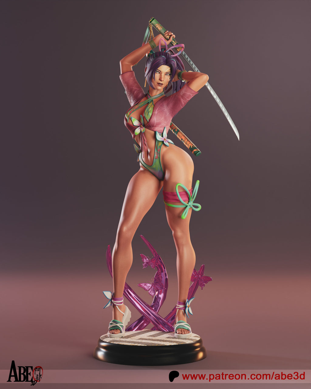 Psylocke Breezy Butterfly Figur !!!BEMALT!!! -Fan Art-3D Druck- Maßstab 1:6