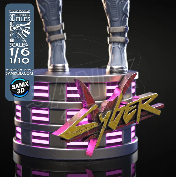 Cyberpunk - V Fan Art Figur !!!BEMALT!!!-Fan Art-3D Druck- Maßstab 1:6