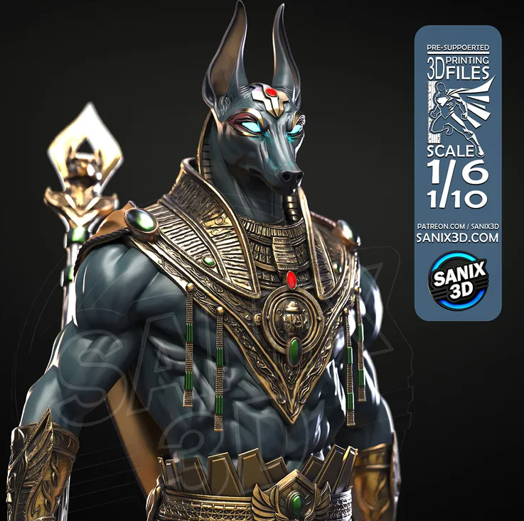 Anubis - Fan Art Figur !!!BEMALT!!!-Fan Art-3D Druck- Maßstab 1:6