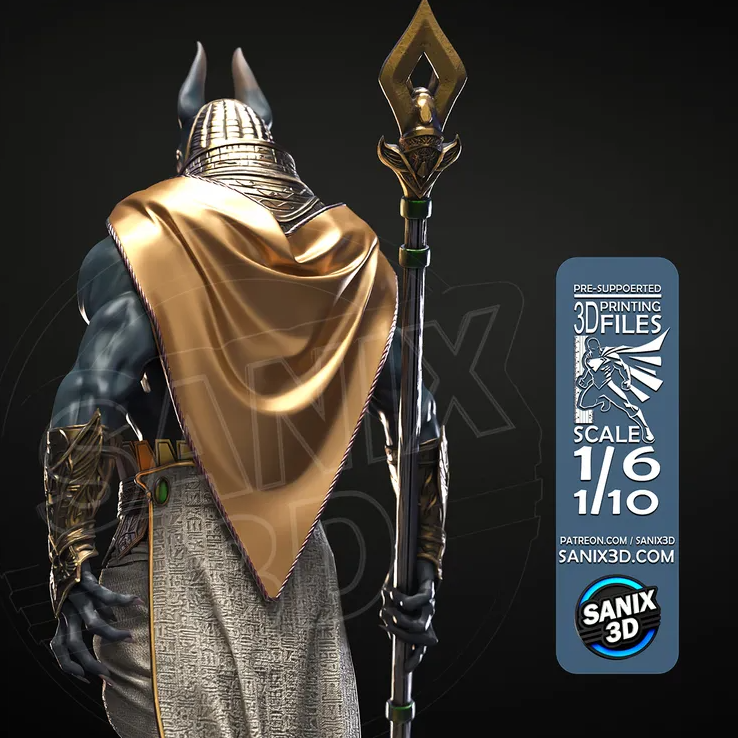 Anubis - Fan Art Figur !!!BEMALT!!!-Fan Art-3D Druck- Maßstab 1:6