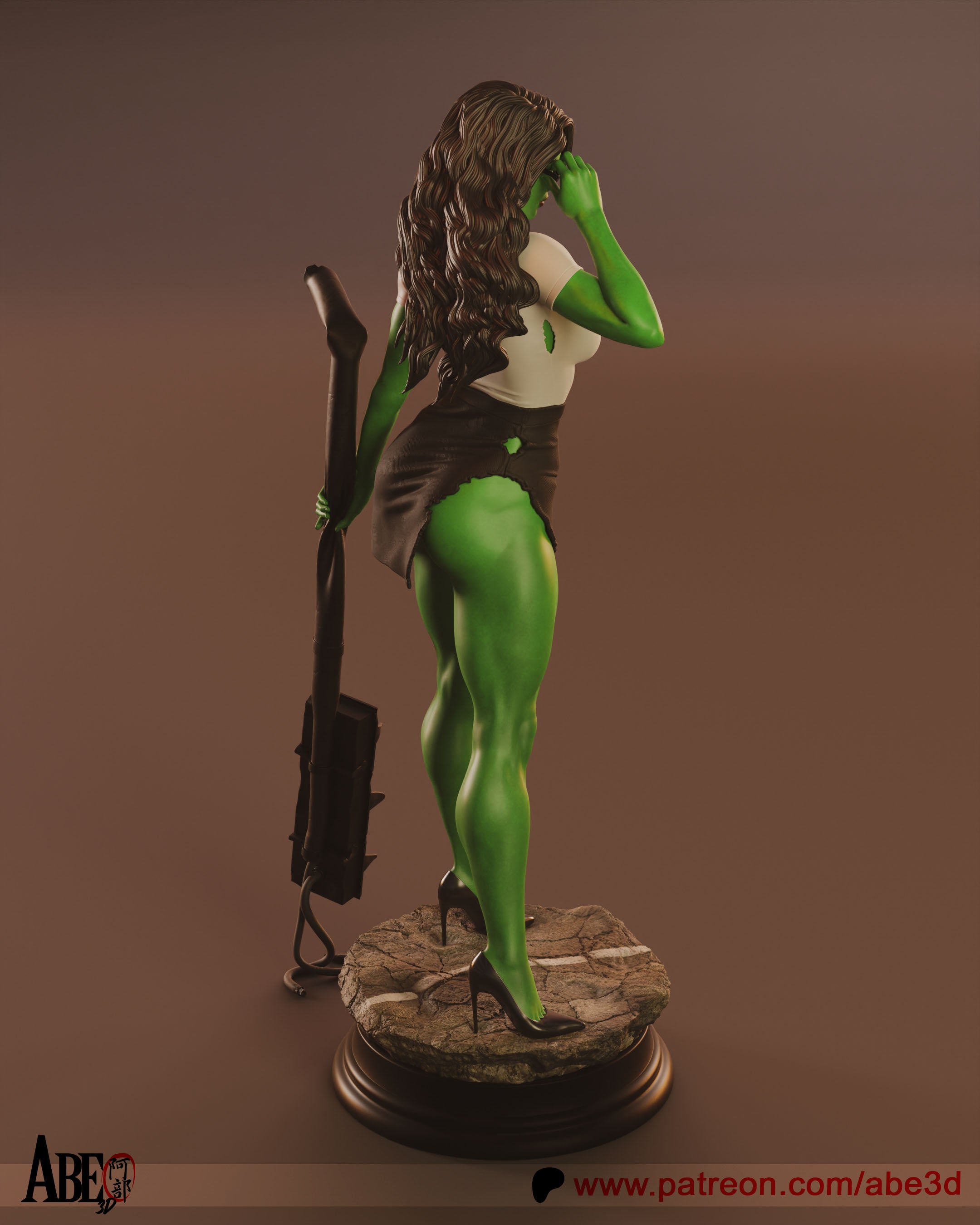 She-Hulk Figur !!!BEMALT!!! -Fan Art-3D Druck- Maßstab 1:6