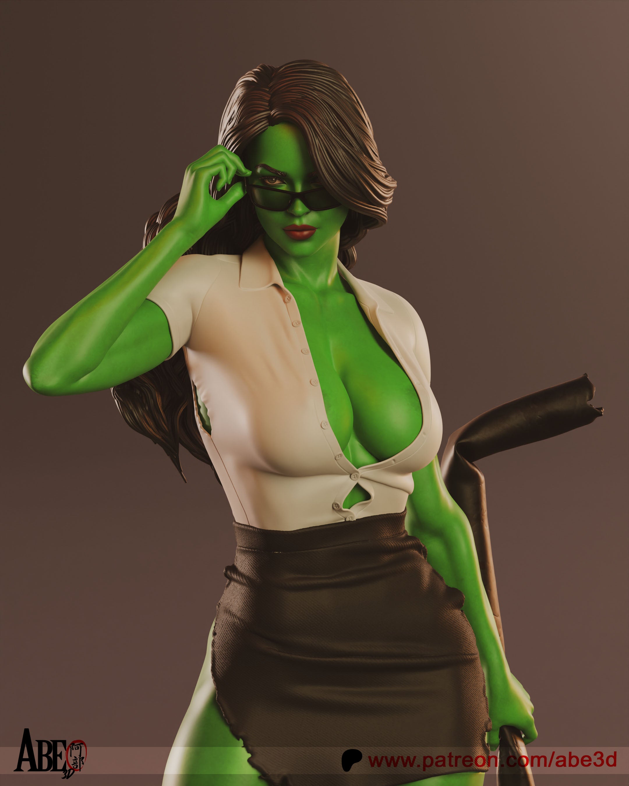 She-Hulk Figur !!!BEMALT!!! -Fan Art-3D Druck- Maßstab 1:6
