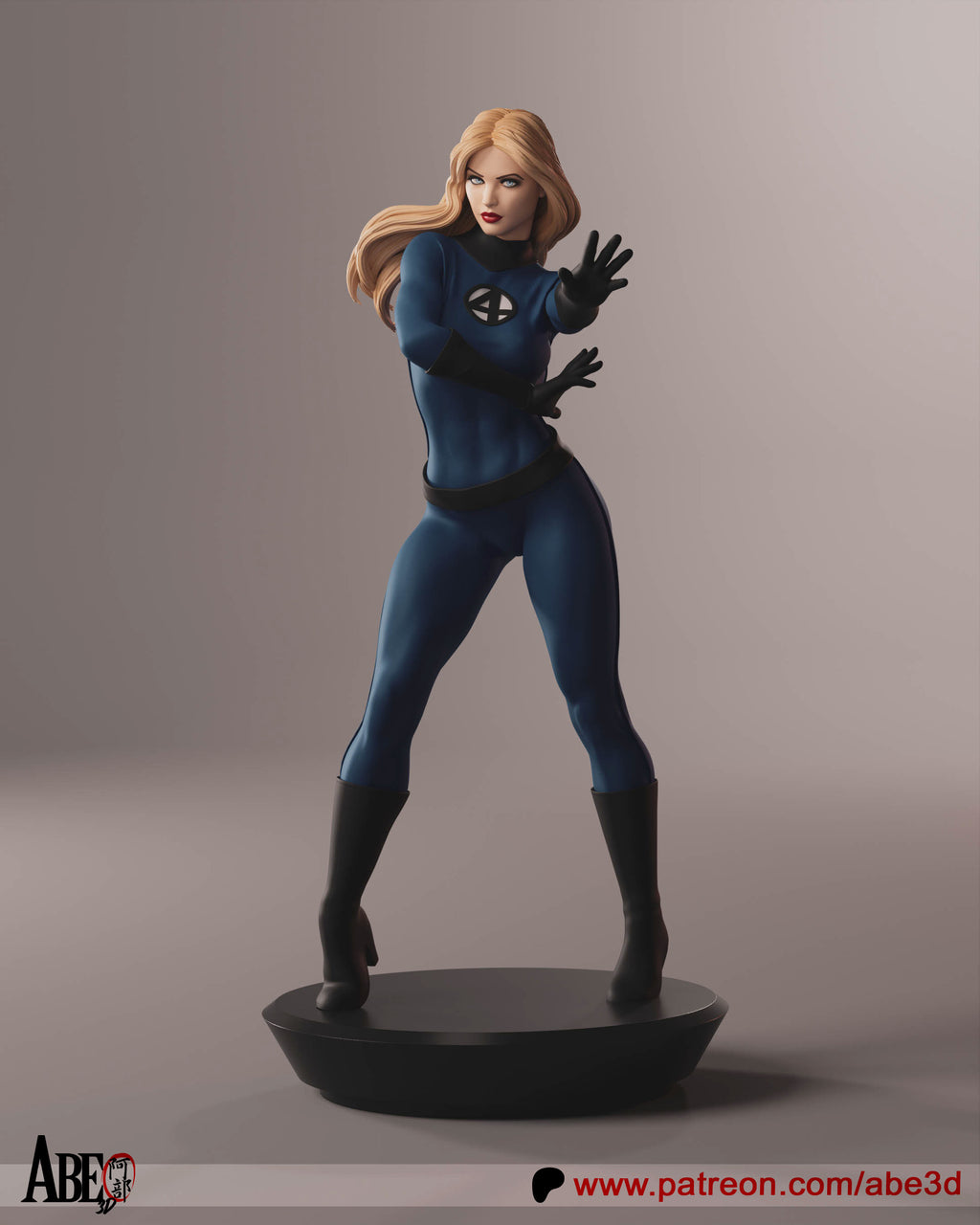 Sue Storm Figur !!!BEMALT!!! -Fan Art-3D Druck- Maßstab 1:6