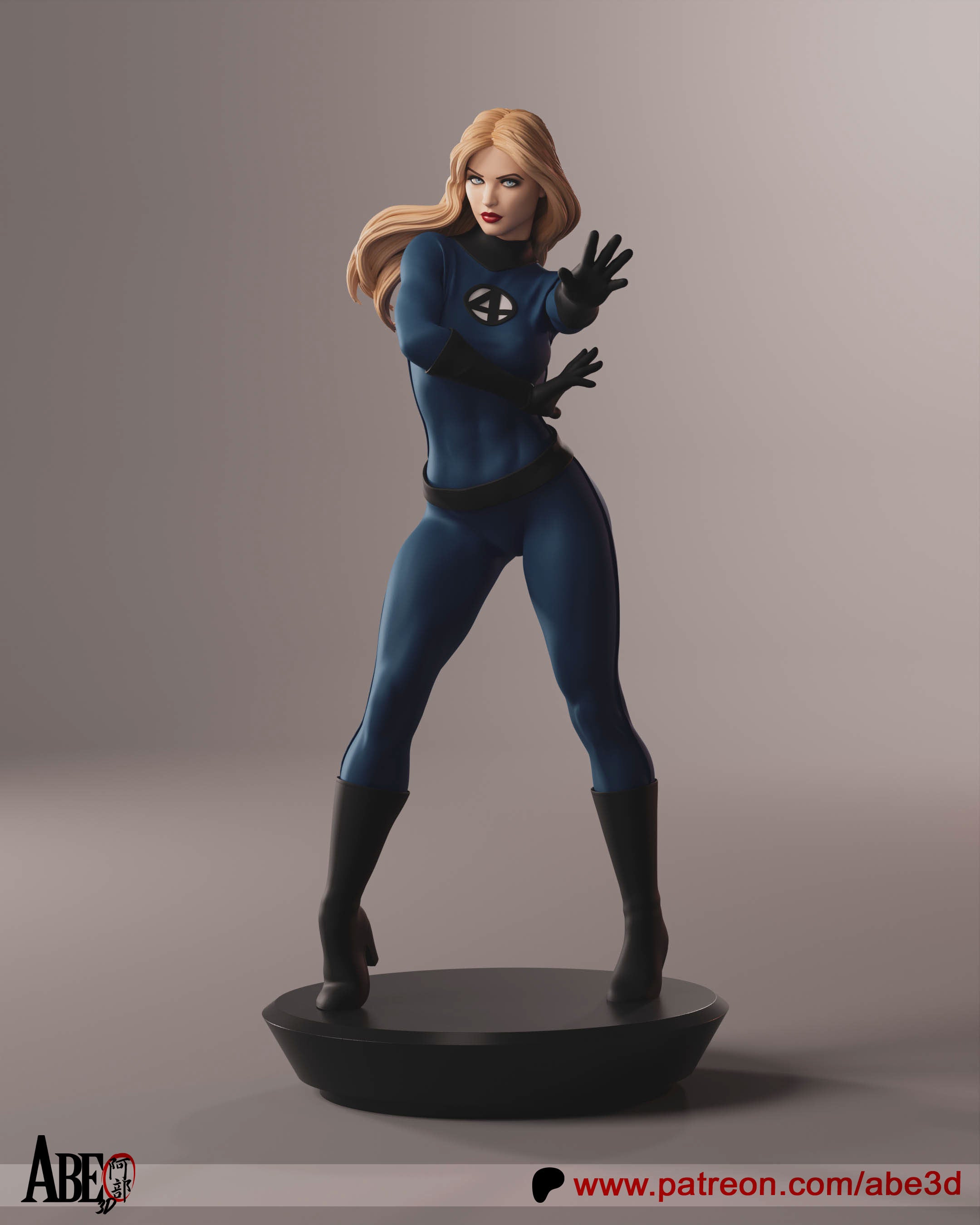 Sue Storm Figur !!!BEMALT!!! -Fan Art-3D Druck- Maßstab 1:6