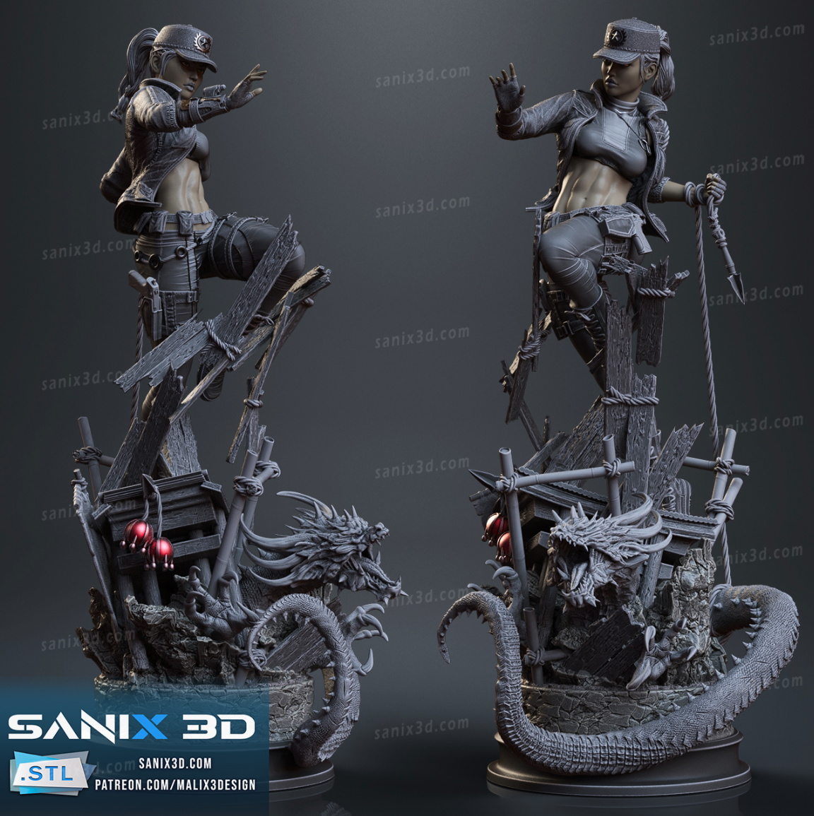 Sonya Mortal Kombat Figur Fan Art-3D Druck- Maßstab 1:6